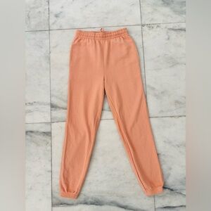 ASOS Jogger Pants Tapered Leg Elastic Waist Cotton Peach Womens 4 Casual Lounge